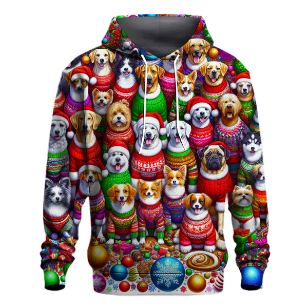 Joyful Christmas Sweater Dogs Hoodie