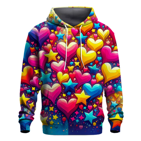 Groovy Hearts and Stars Hoodie