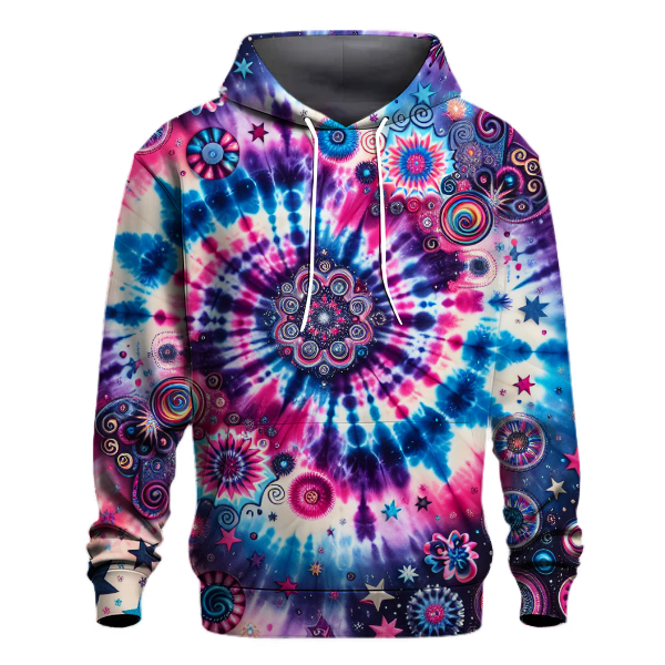 Groovy Tie-Dye Stars Hoodie