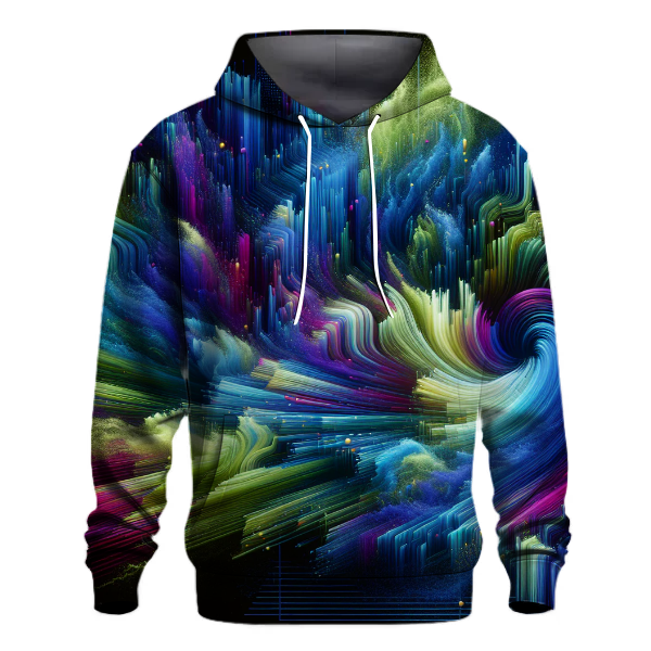 Futuristic Neon Waves Hoodie