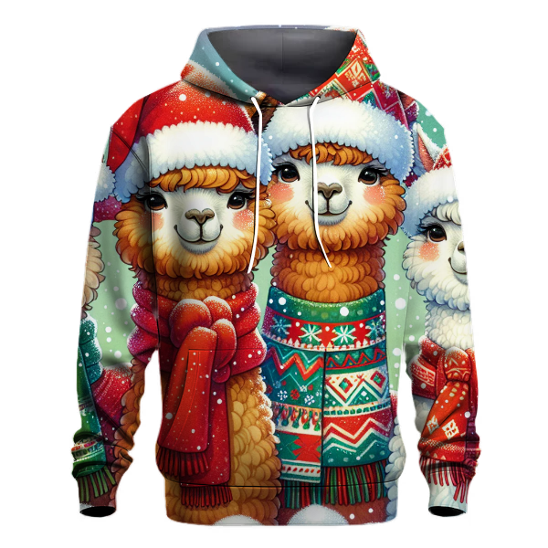 Cute Christmas Alpaca Hoodie