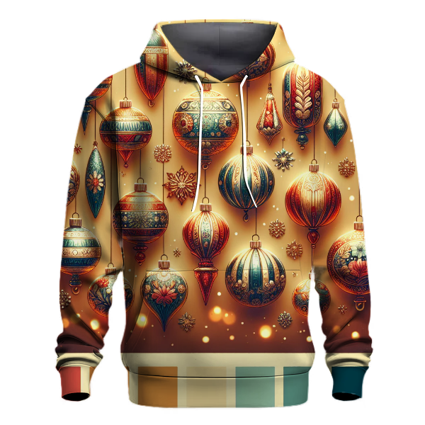Merry and Bright Vintage Ornaments Hoodie