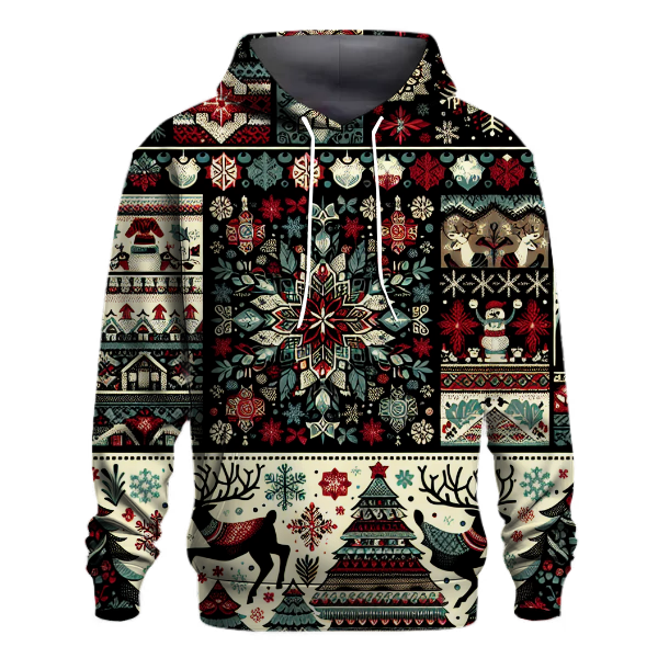 Retro Christmas Sweater Style Hoodie