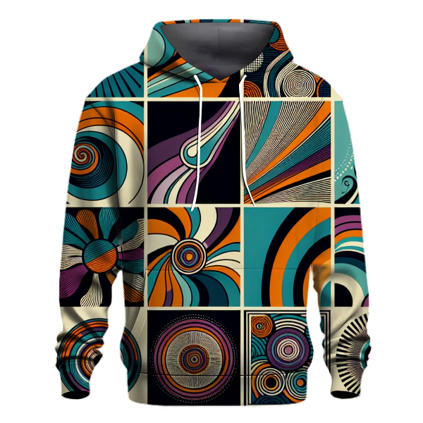 Funky Spirals and Stripes Hoodie
