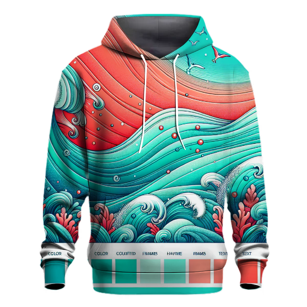 Electric Coral Wave Hoodie