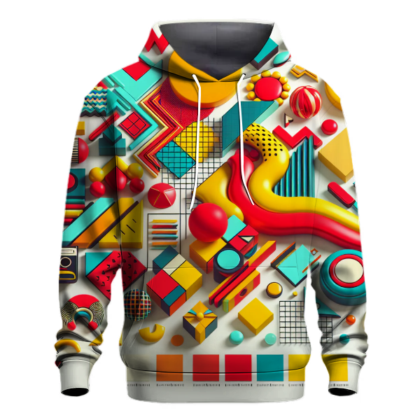 Funky 80s Geometric Fusion Hoodie