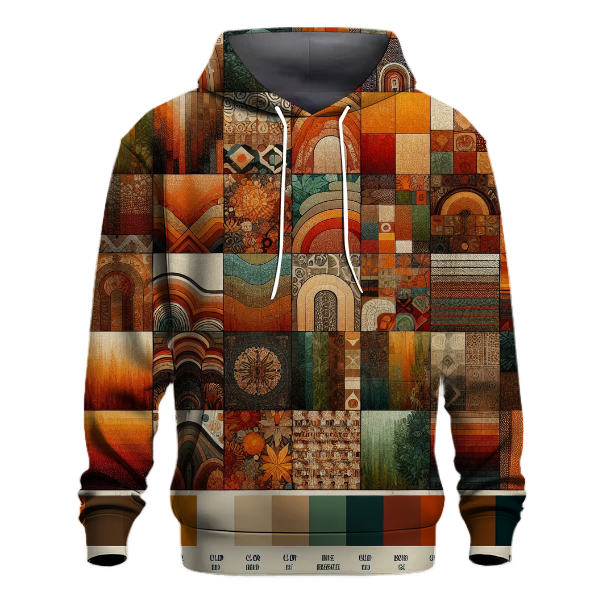 Eclectic Patchwork Design Hoodie