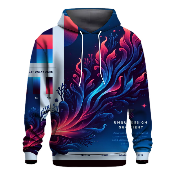 Midnight Coral Glow Hoodie