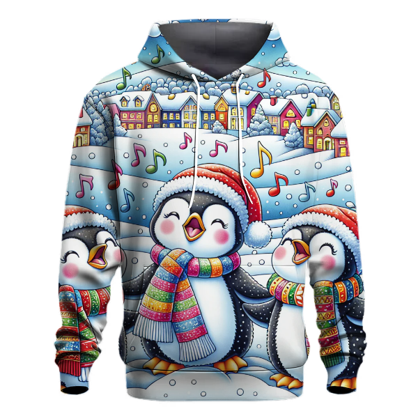Christmas Caroling Penguins Hoodie
