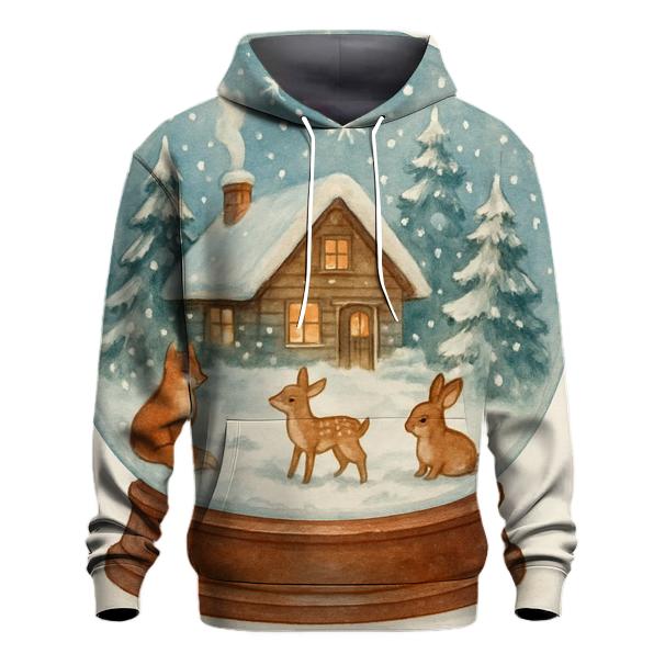 Festive Snow Globe Scene Hoodie