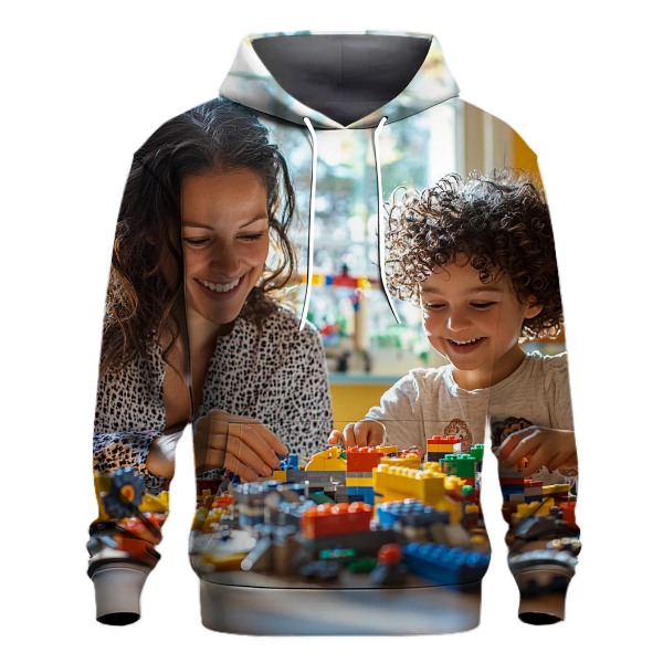 Building Memories Crafting a LEGO Project Together Hoodie