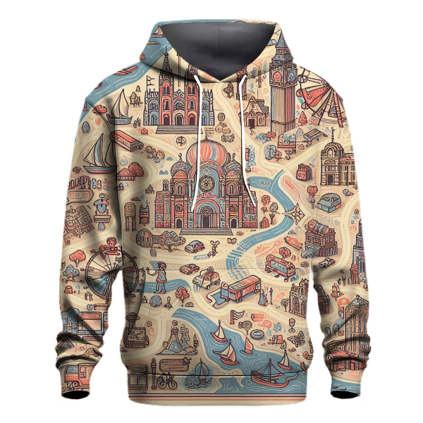 Classic Vintage Travel Map Hoodie