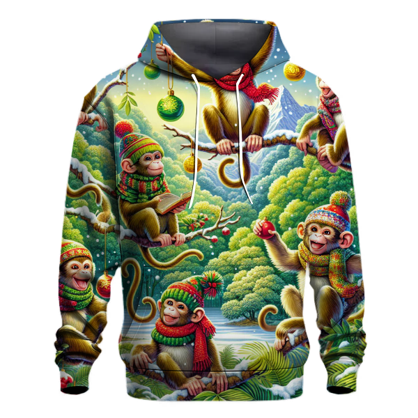Joyful Christmas Monkeys Hoodie