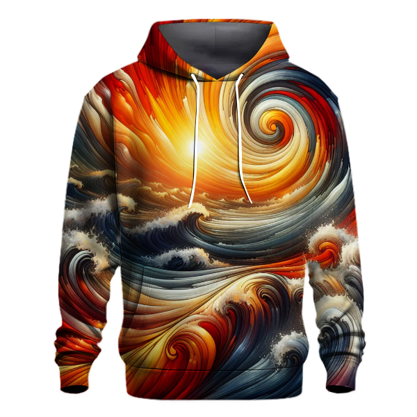 Fiery Wave Tie-dye Design Hoodie
