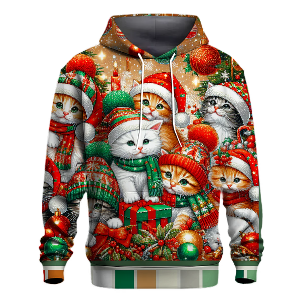 Cheerful Christmas Kittens Hoodie