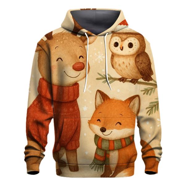 Cozy Winter Animal Friends Hoodie