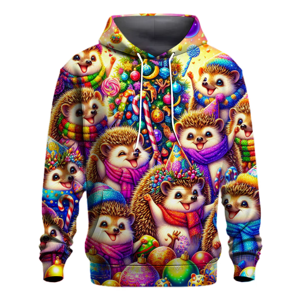Cute Holiday Hedgehogs Hoodie