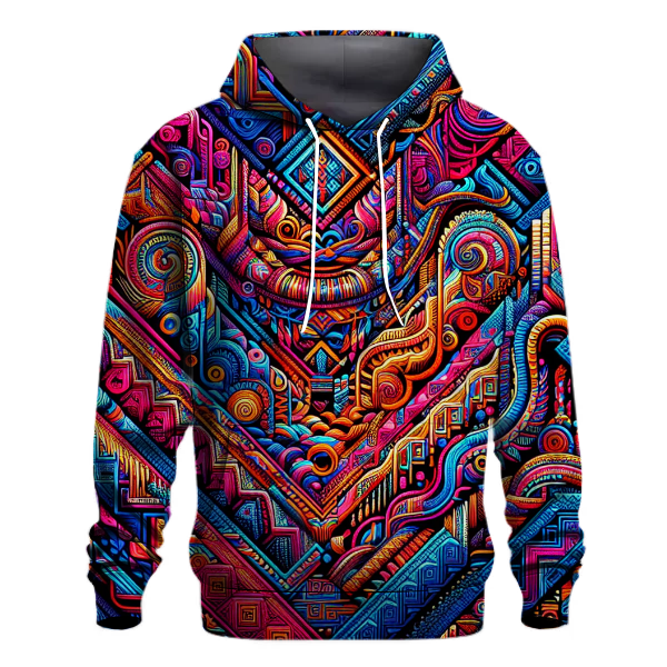 Neon Tribal Patterns Hoodie