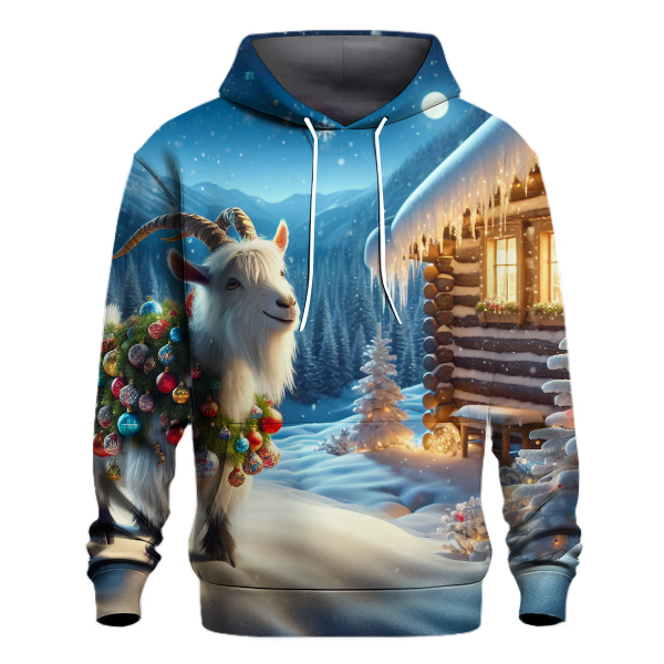 Festive Yule Goat with Ornaments Hoodie