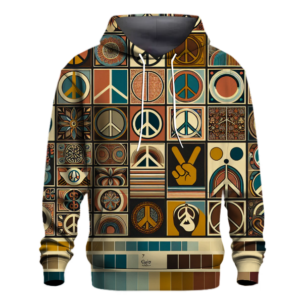 Peace Sign Collage Hoodie
