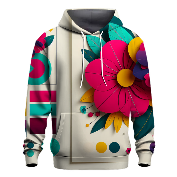 Funky Abstract Floral Hoodie