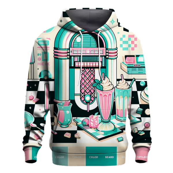 Funky 80s Diner Delight Hoodie