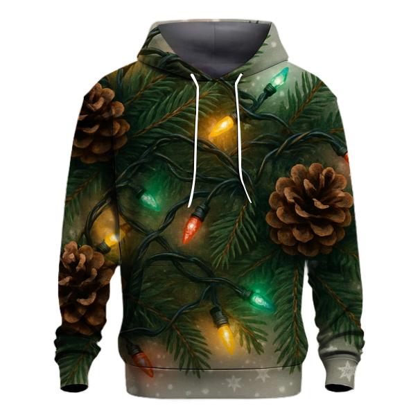 Christmas Lights and Pinecones Hoodie