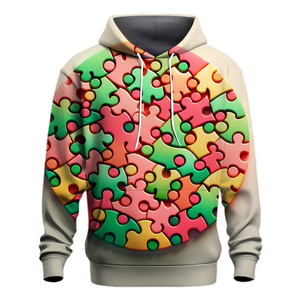 Funky 70s Puzzle Pieces Hoodie
