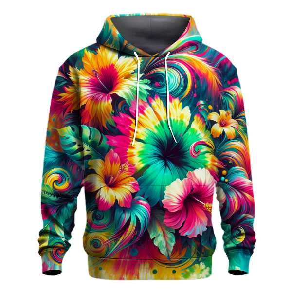 Vivid Tropical Splash Hoodie