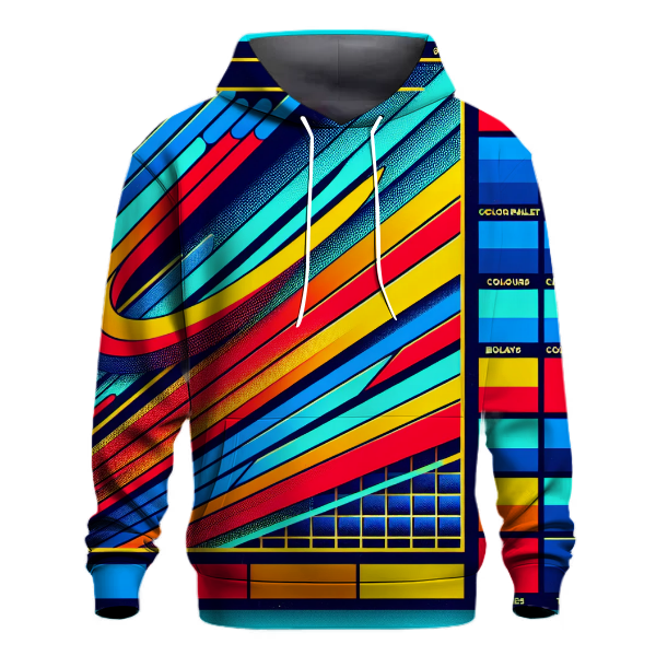 Bold 80s Retro Stripes Hoodie