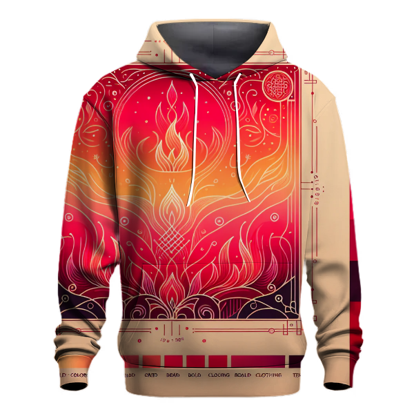 Fiery Coral Burst Hoodie