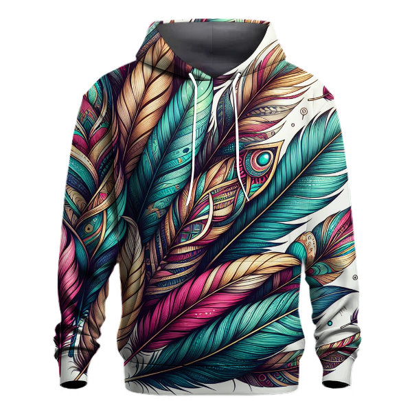 Colorful Bohemian Feathers Hoodie