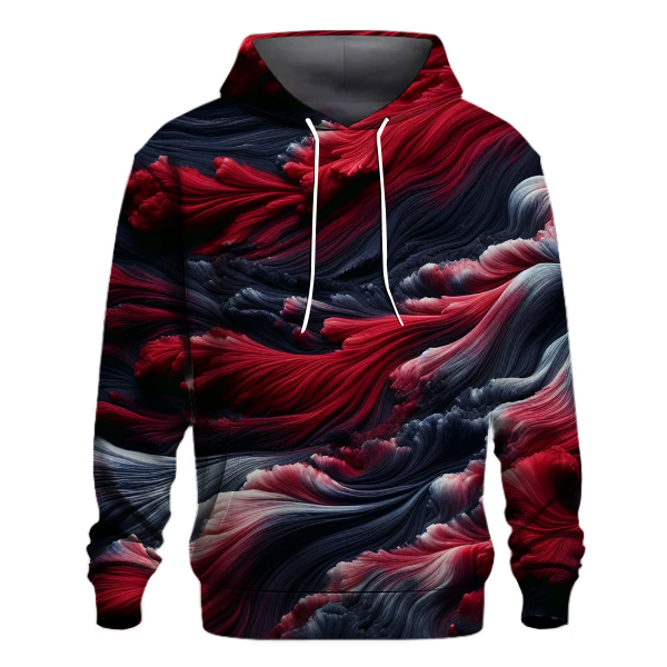 Crimson Waves Tie-dye Design Hoodie