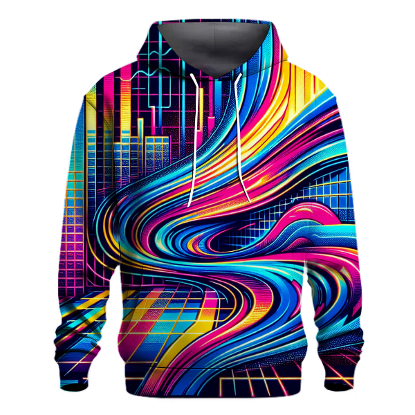 Neon Grid Explosion Hoodie