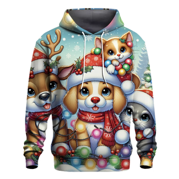 Cuddly Holiday Animal Parade Hoodie