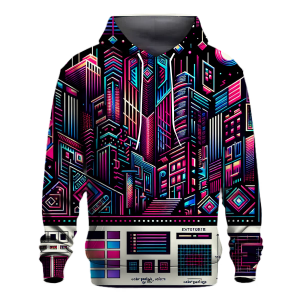 Geometric Neon Burst Hoodie