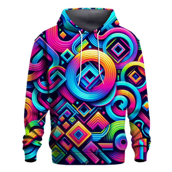 Neon Kaleidoscope Design Hoodie
