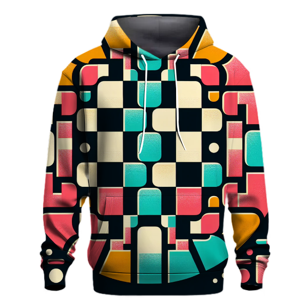 Neon Checkered Groove Hoodie