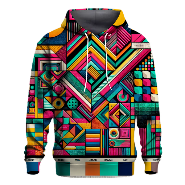 Funky Geometric Floral Hoodie