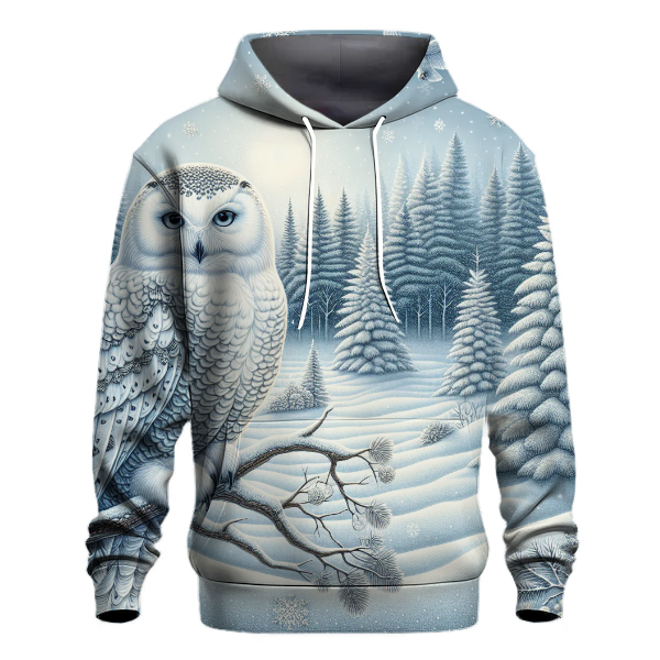 Snowy Owl in Winter Woods Hoodie