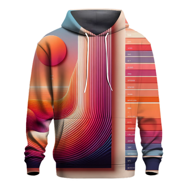 Sunset Coral Wave Gradient Hoodie