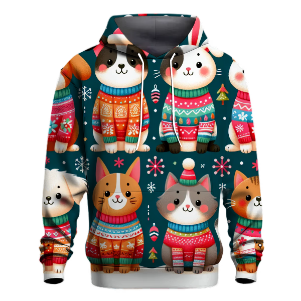 Fun Holiday Sweater Animals Hoodie