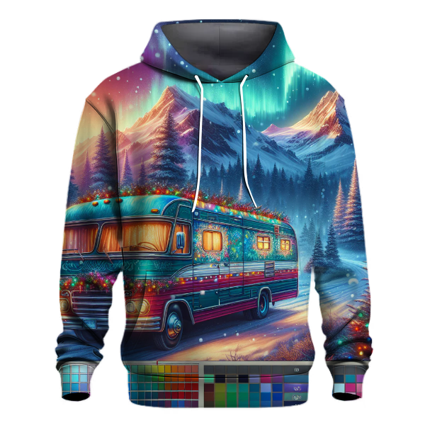 Retro Christmas RV Road Trip Hoodie