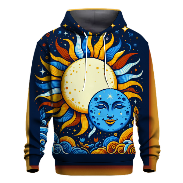 Groovy Sun and Moon Design Hoodie