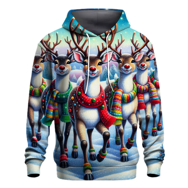 Cheerful Reindeer Parade Hoodie