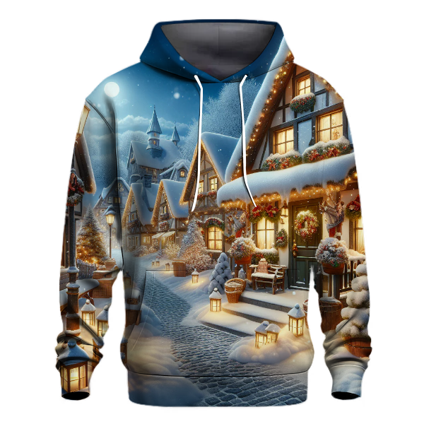 Snowy Village Lantern Light Hoodie