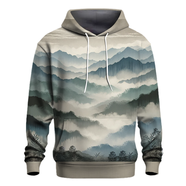 Misty Mountain Landscape Hoodie