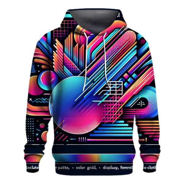 Neon Geometric Rhythms Hoodie