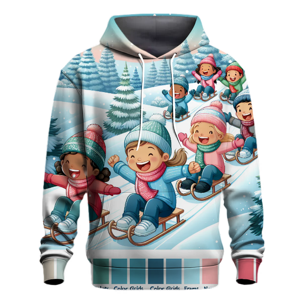 Charming Holiday Sledding Fun Hoodie