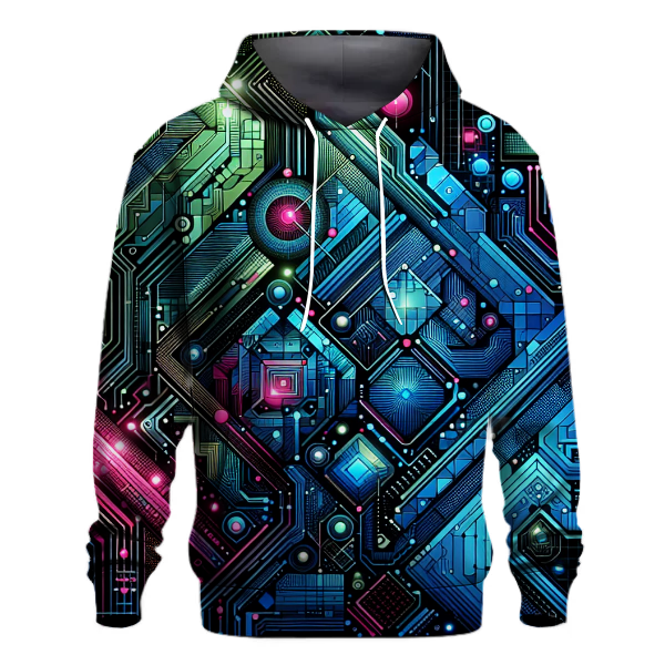 Retro Tech Patterns Hoodie